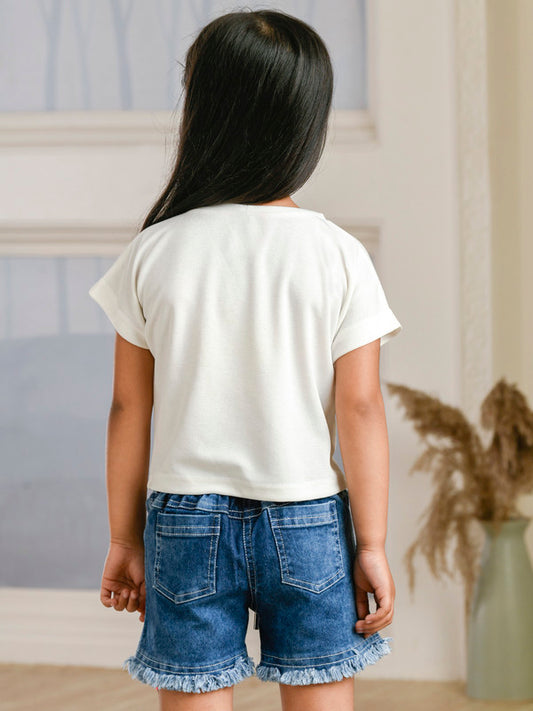 Albion Premium Girls Set Kittens Pink Skirt Top