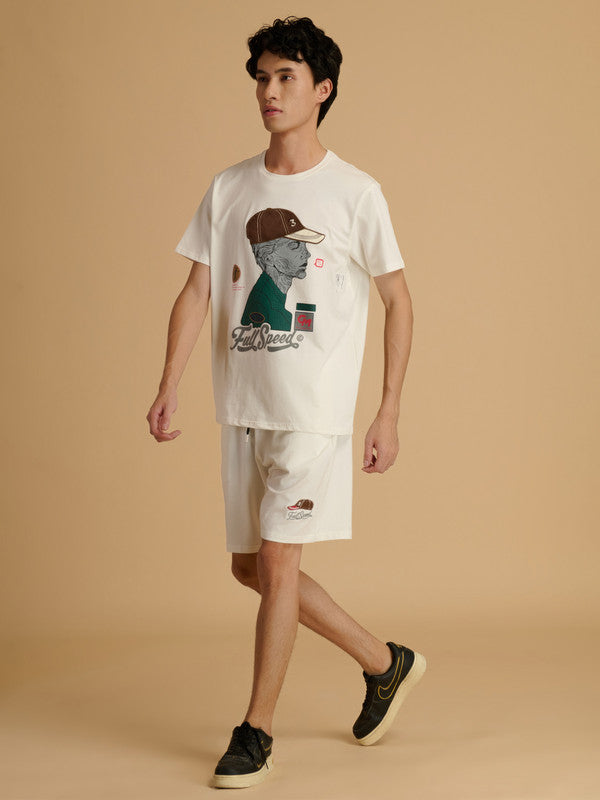 Albion Premium Men White Co-ord set