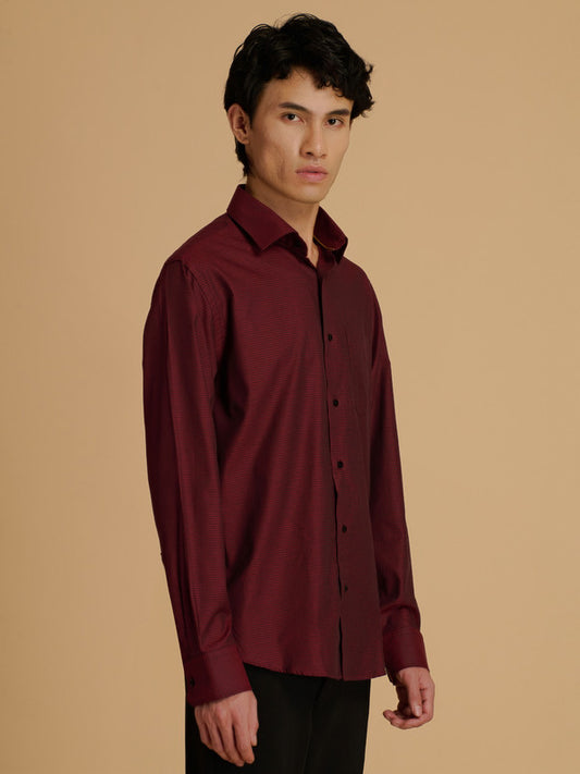 Albion Premium Men Mehroon Shirt Fs