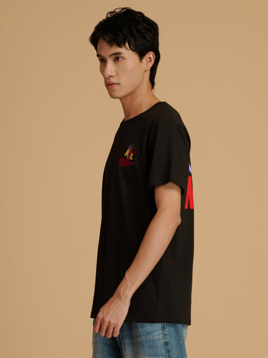 Albion Premium Cyan Black Men T-Shirt