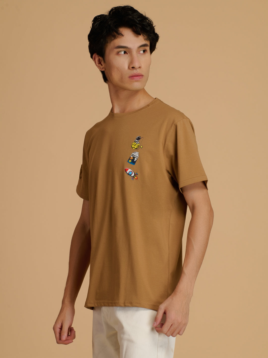 Albion Premium Cyan L.Brown Mens T-Shirt