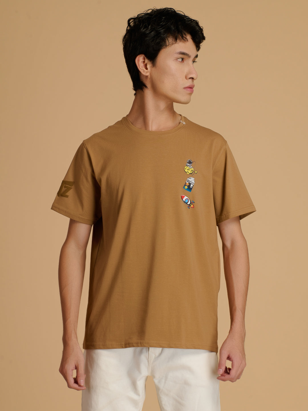 Albion Premium Cyan L.Brown Mens T-Shirt