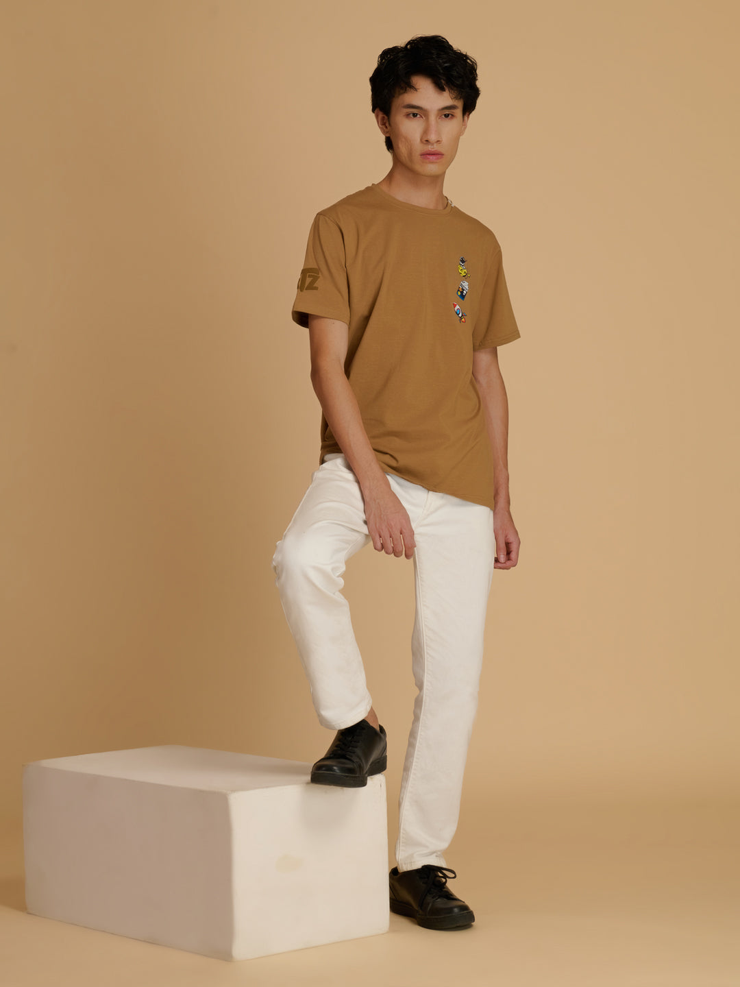Albion Premium Cyan L.Brown Mens T-Shirt