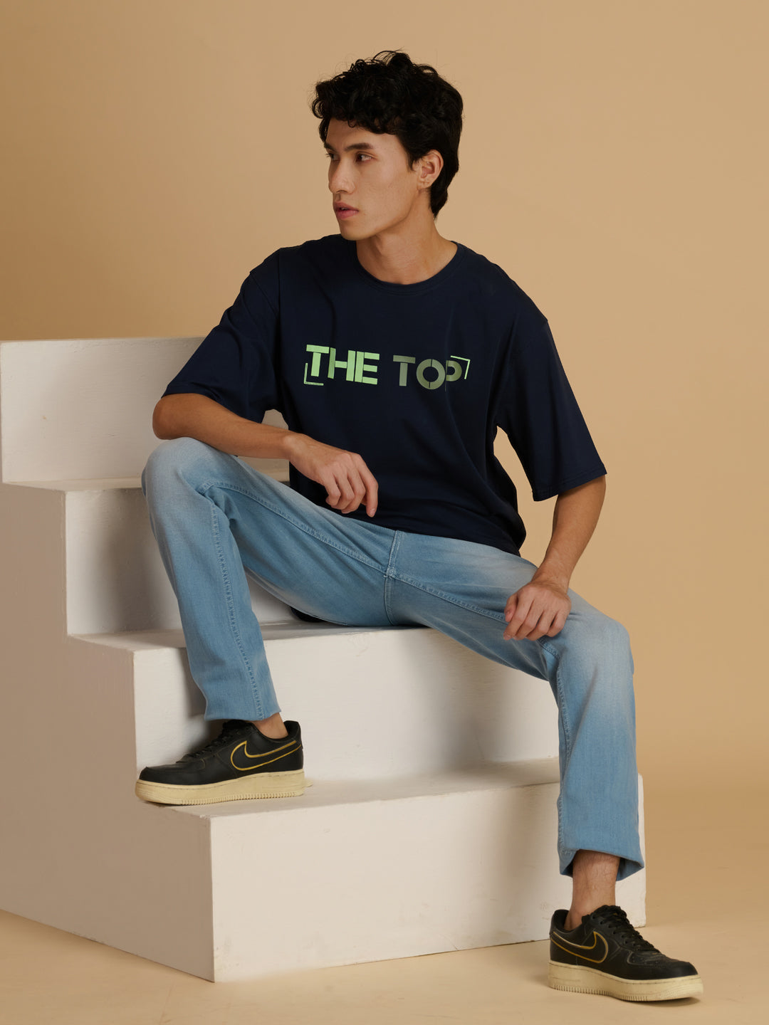 Albion Premium Cyan Navy Mens T-Shirt