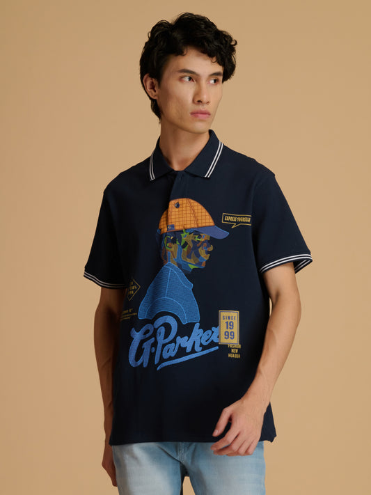 Albion Premium Cyan Navy Mens T-Shirt