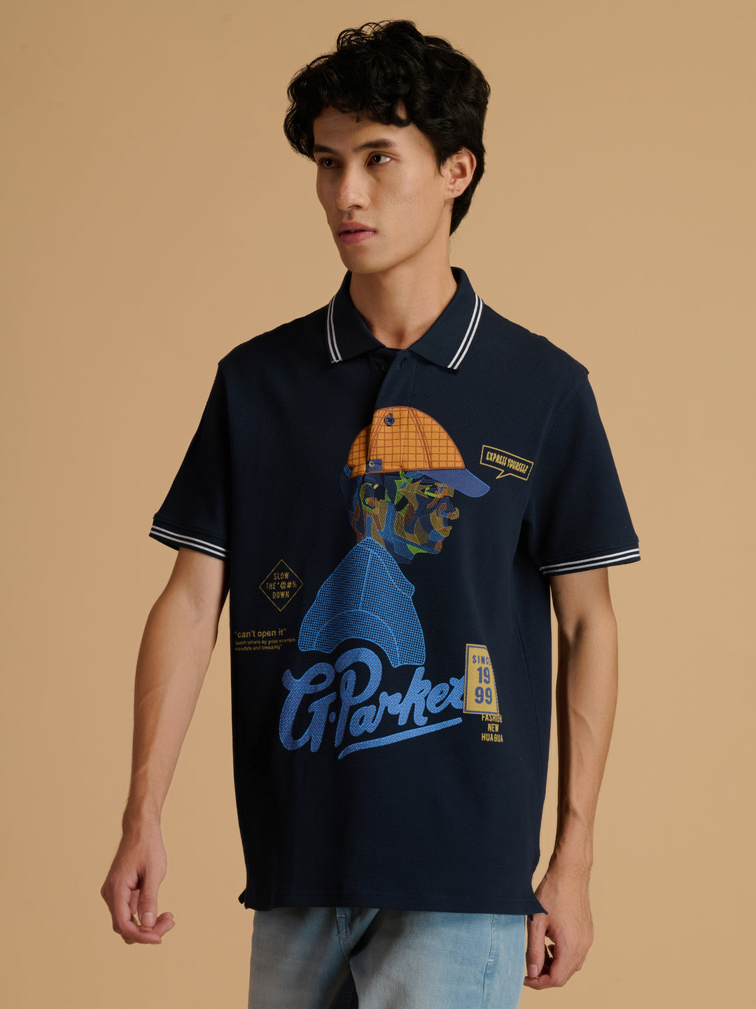 Albion Premium Cyan Navy Mens T-Shirt