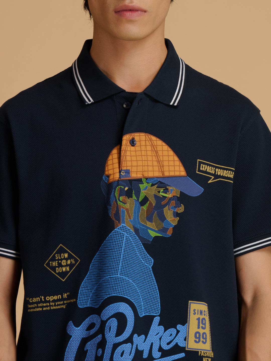Albion Premium Cyan Navy Mens T-Shirt