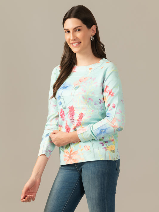 Women’s Wool Pullover Sweatshirt – Premium Comfort & Warmth Light Blue