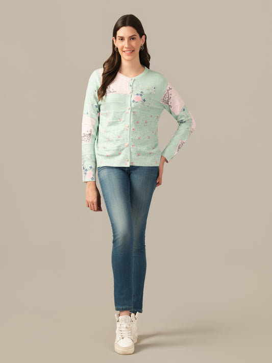 ALBION Women’s Chicago Winter Cardigan - off Green