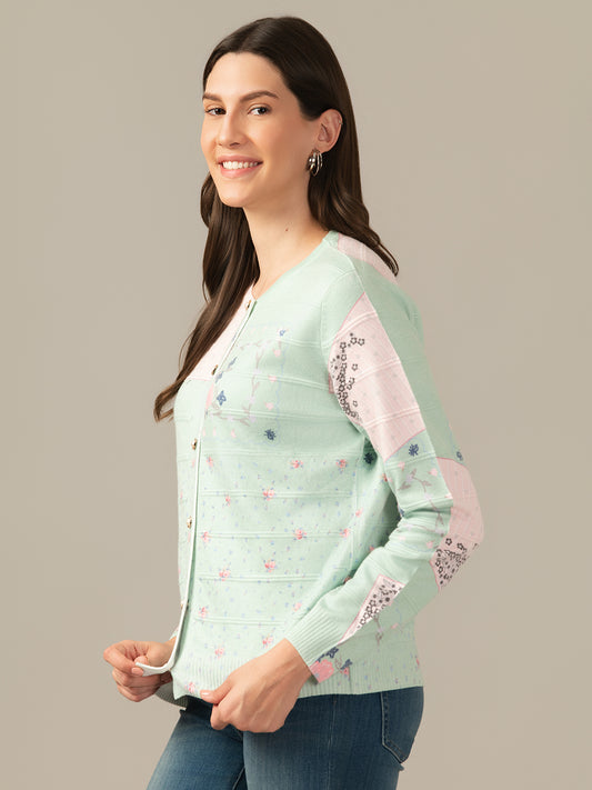 ALBION Women’s Chicago Winter Cardigan - off Green