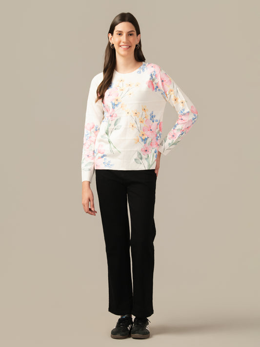 Muskan Albion Women & Girls Premium Ghost white Stretch Sweatshirt – Cozy & Stylish