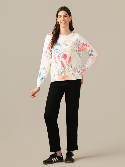 Muskan Albion Women & Girls Premium Pure white Stretch Sweatshirt – Cozy & Stylish