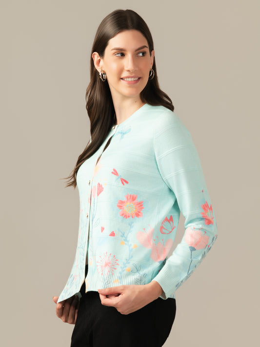 ALBION Women’s Chicago Winter Cardigan - Turquoise