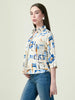 Albion Premium Ladies Oil Blue Top Elegant Stylish Casual Top for Daily & Office Wear