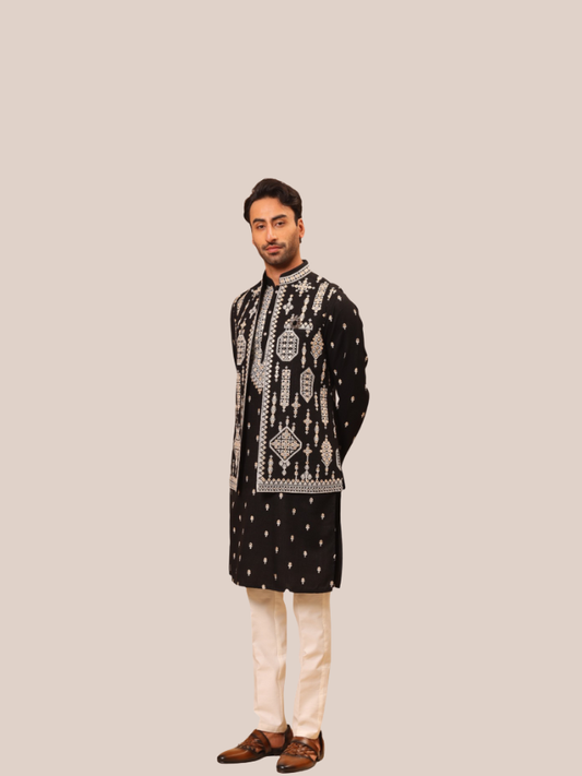 Albion Men’s Ethnic Indo-Western Suit with Modern Royal Look
