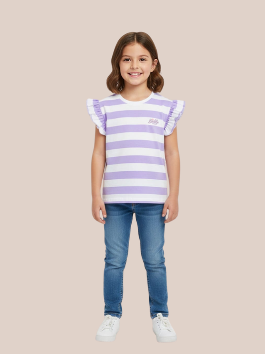 Albion Girls Printed Cotton T-Shirt – Casual Everyday Kids Top