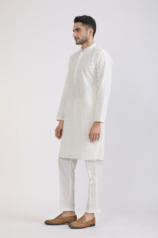 Albion Men Premium CREAM Kurta Pyjama