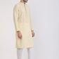 Albion Men Premium Light Yellow Kurta Pyjama