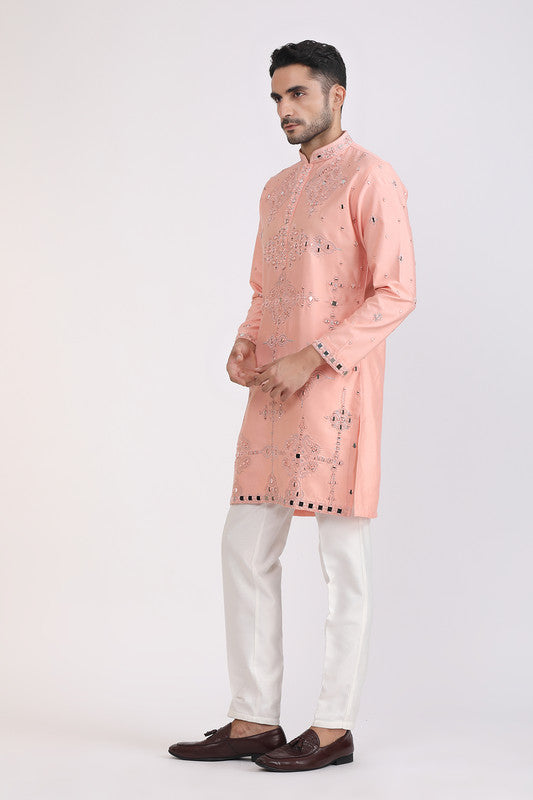 Albion Men Premium Peach Kurta Pyjama