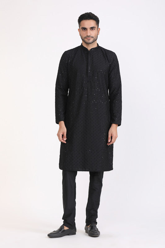 Albion Mens Premium Black Kurta Pyjama