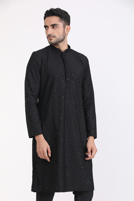 Albion Men Premium Black Kurta Pyjama