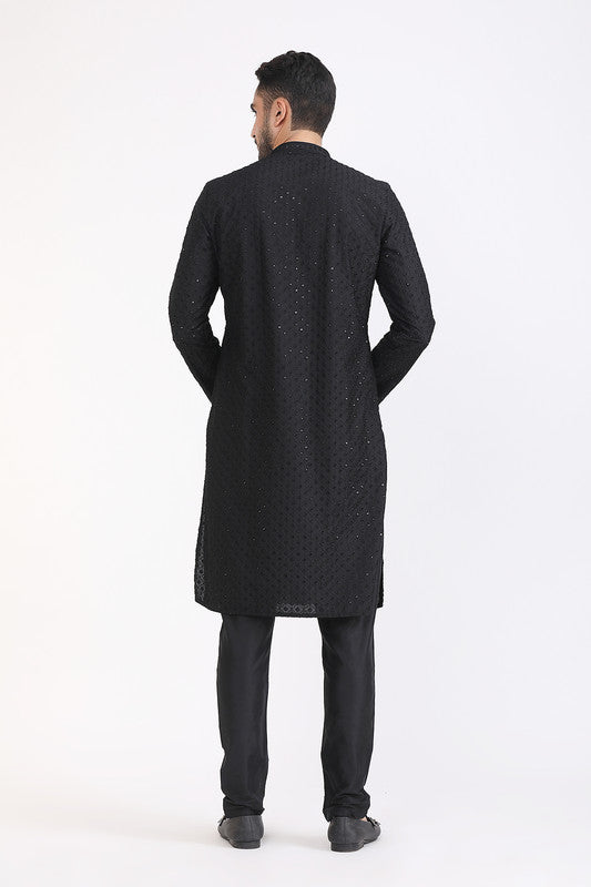 Albion Mens Premium Black Kurta Pyjama