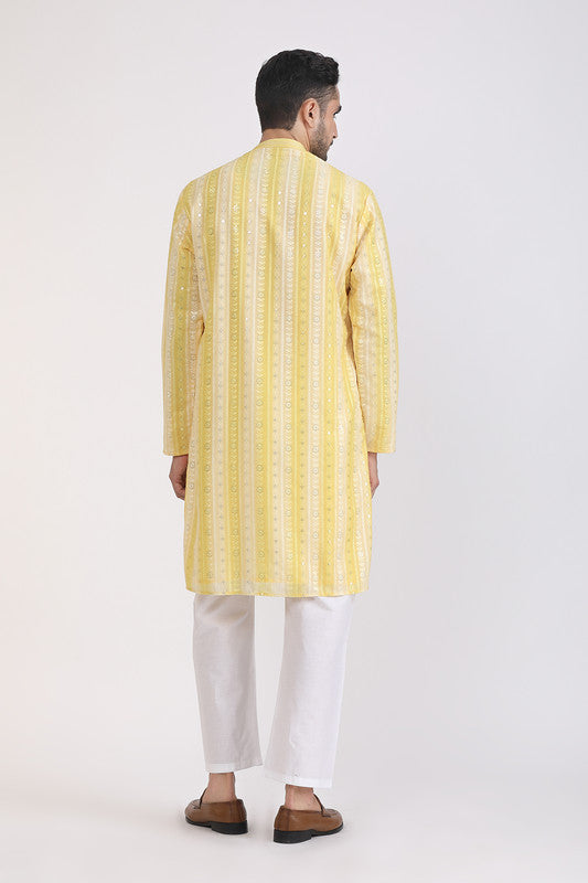 Albion Men Premium Mustard Kurta Pyjama