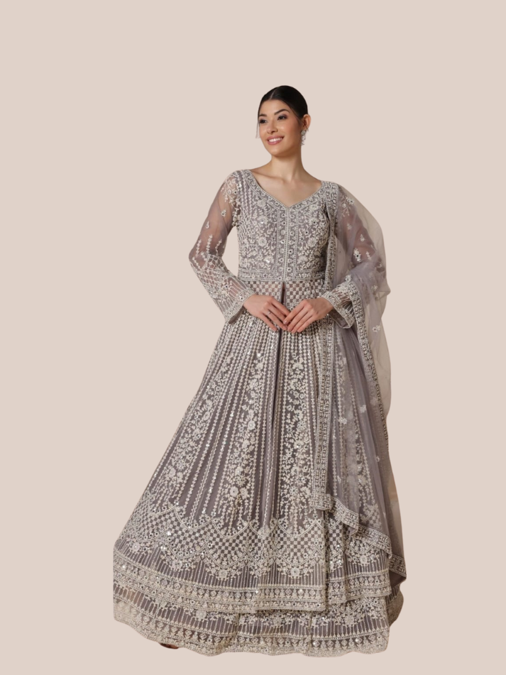Albion Traditional Pink Embroidered Bridal Lehenga