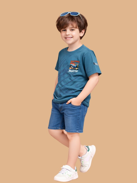 Albion Cartoon Print Kids T-Shirt – Fun & Trendy Cotton Tee for Kids
