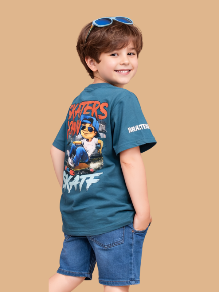 Albion Cartoon Print Kids T-Shirt – Fun & Trendy Cotton Tee for Kids
