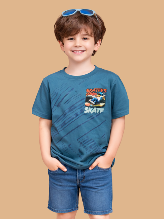 Albion Cartoon Print Kids T-Shirt – Fun & Trendy Cotton Tee for Kids