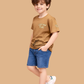 Albion Boys Beige Graphic Printed T-Shirt | Just For Fun Casual Cotton Tee for Kids