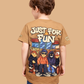 Albion Boys Beige Graphic Printed T-Shirt | Just For Fun Casual Cotton Tee for Kids