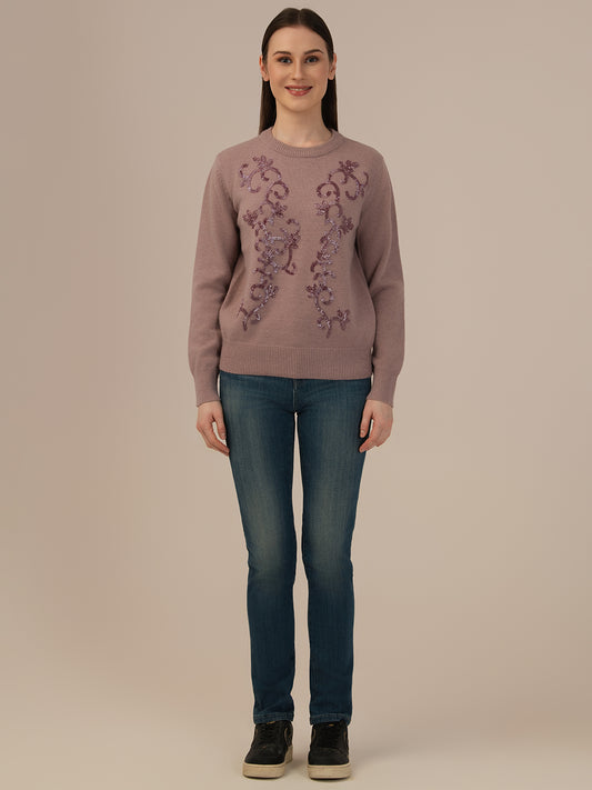 Albion Ladies Woollen Winter Sweater – Cozy & Comfortable – Purple