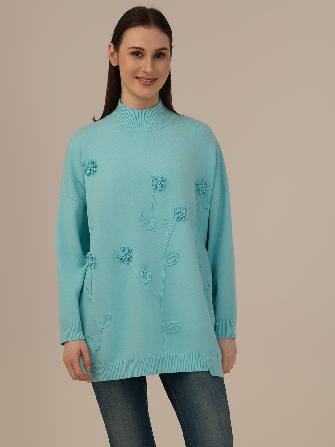 Albion Ladies Woollen Pullover – Perfect Winter Comfort_L.BLUE