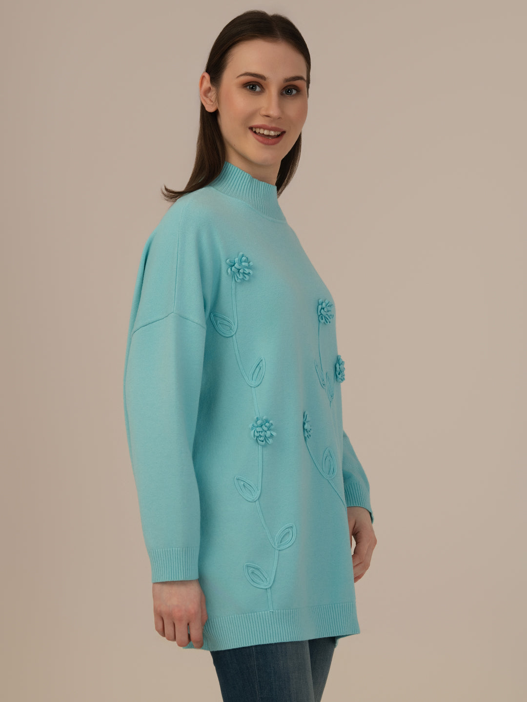 Albion Ladies Woollen Pullover – Perfect Winter Comfort_L.BLUE