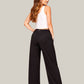 Albion Black Wide Leg Lower with Drawstring Waist | Soft Loose Fit Casual Trousers for Women