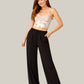 Albion Black Wide Leg Pants with Drawstring Waist | Comfortable Loose Fit Trousers for Women