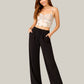Albion Black Wide Leg Pants with Drawstring Waist | Comfortable Loose Fit Trousers for Women
