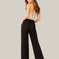 Albion Black Wide Leg Pants with Drawstring Waist | Comfortable Loose Fit Trousers for Women