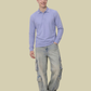 Albion Men’s Premium Solid Lavender Polo T-Shirt – Stylish Casual Long Sleeve Tee