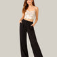 Albion Black Wide Leg Pants with Drawstring Waist | Comfortable Loose Fit Trousers for Women