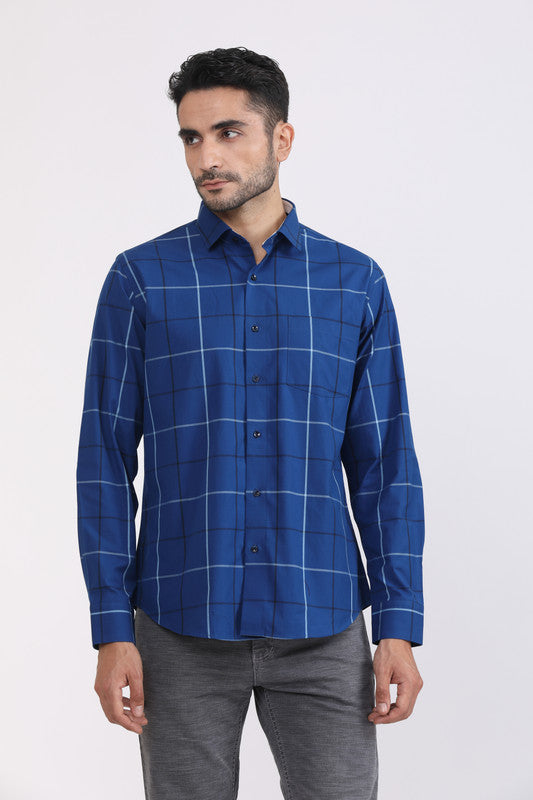 Albion Men Premium Blue Casual Shirt