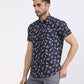 Albion Men Premium Blue Print Casual Shirt