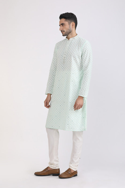 Albion Men Premium Mint Kurta Pyjama