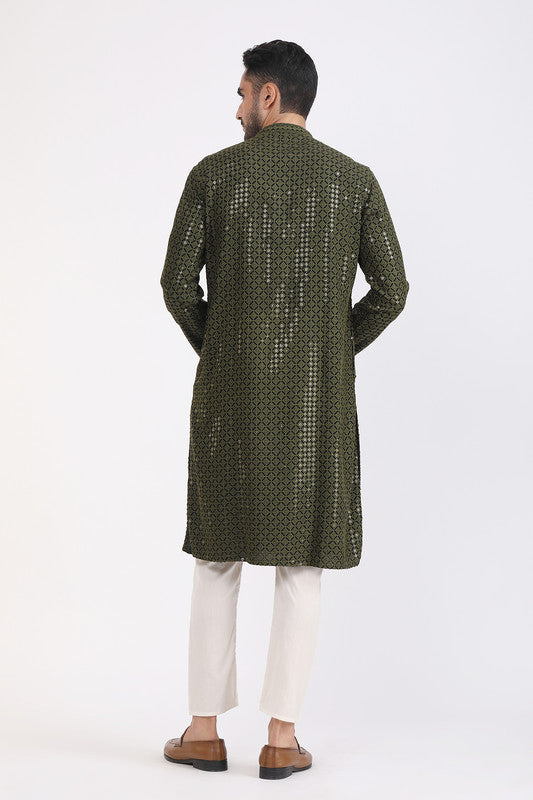 Albion Men Premium Mehandi Kurta Pyjama