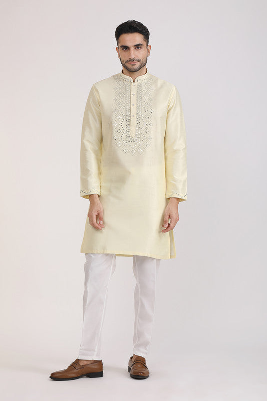 Albion Men Premium Lemon Kurta Pyjama