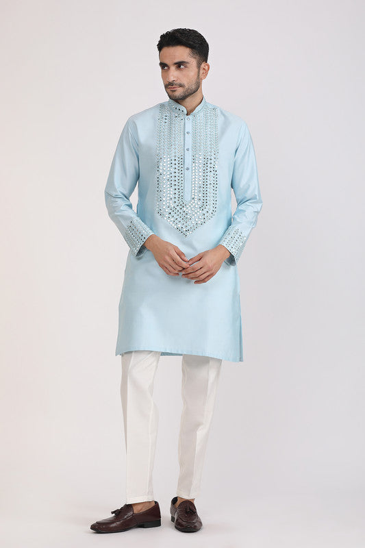 Albion Men Premium Sky Kurta Pyjama
