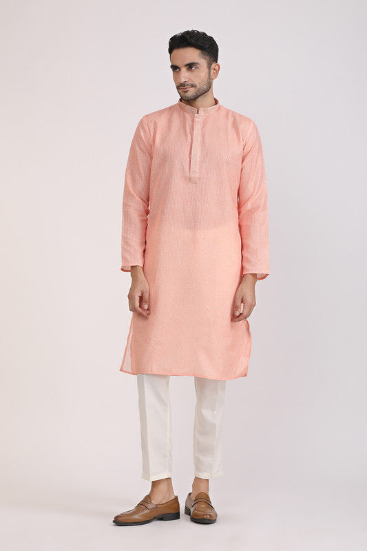 Albion Men Premium Peach Kurta Pyjama