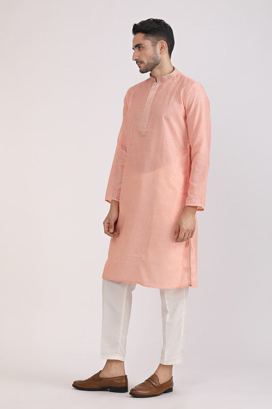 Albion Men Premium Peach Kurta Pyjama